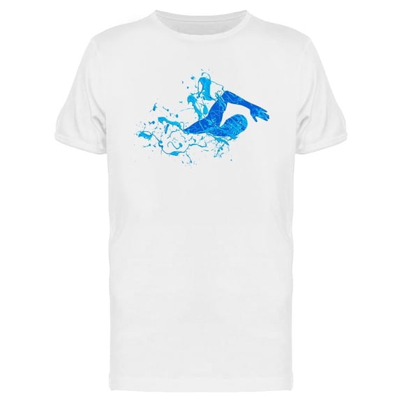 Swimming Man Splash Paint T-Shirt Men -Image by Shutterstock, Male Small