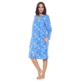 thumbnail image 2 of Casual Nights Women's Printed Fleece Snap-Front Lounger House Dress, 2 of 3