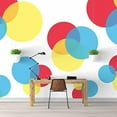 thumbnail image 3 of IDEA4WALL 4pcs Colorful Dots Peel and Stick Wallpaper Removable Wall Murals Large Wall Stickers for Home Decoration, 66"x24", 3 of 5