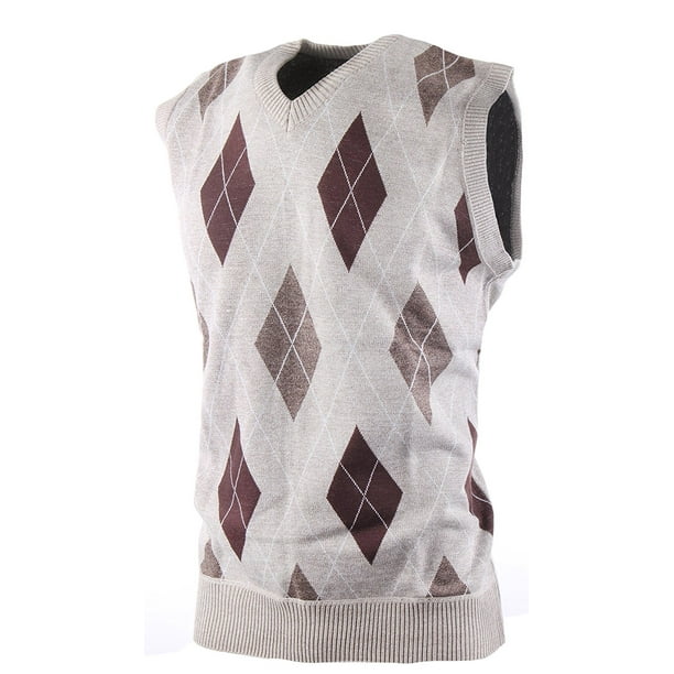 Enimay Mens Argyle/Plain VNeck Golf Sweater Vest (Many Colors