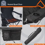 Camp & Go Heated Deluxe Quad Camp chair, Black