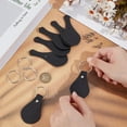 thumbnail image 3 of 1 Set 12 Sets Genuine Leather Keychain Kit Black Blanks Leather Keychain Leather Keychain Making Kits Leather Key Fobs Blanks with Keyrings Leather Key Fob Kit for Engraving Craft Keychain Making, 3 of 8