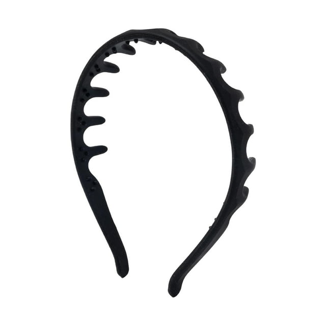Diadema de silicona, accesorio para el cabello, sencilla, flexible y , cómoda, antideslizante, con peine, para mujer. Negro