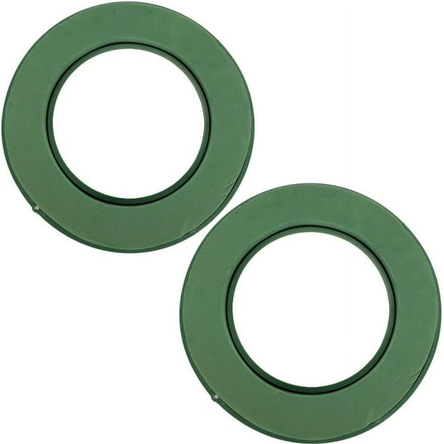 y Floral Foam Rings 11.2 Inch Floral Foam Wreath Base Green Wet Dry Flower Foam Plant Foam for Fresh & Artificial Flower Arrangements DIY Craft (Green-2pc) Green-2pc