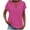 A04 Pink, variant on Linen Shirt for Women Summer Button Down Short Sleeve V Neck Tops Solid Color Comfy Blouses Casual Dressy Tunic Top