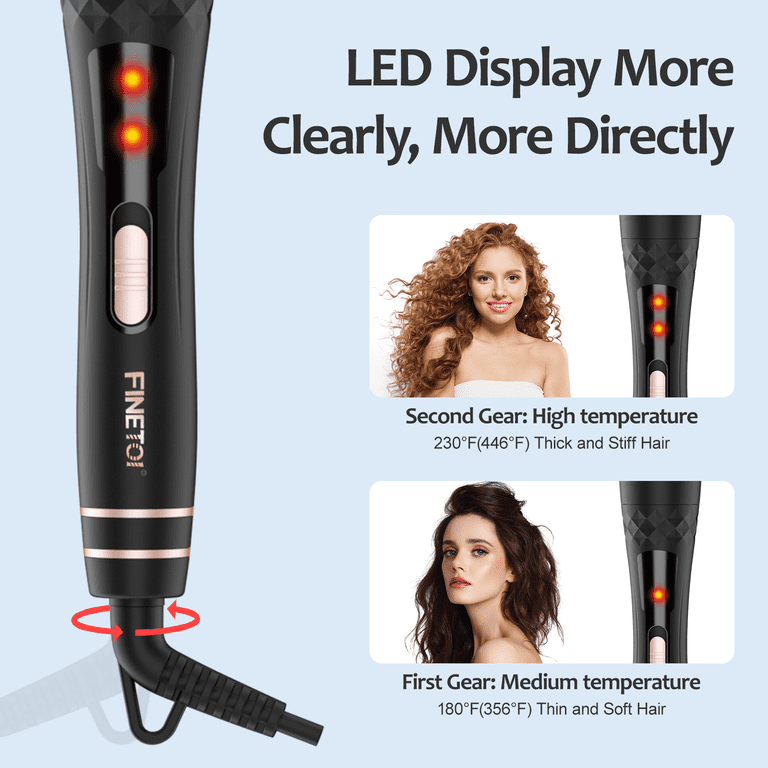 5 in 1 Ceramic Curling Iron Set - Quick Heat-up, 2 Temps, 5