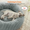 thumbnail image 4 of Calming Donut Dog Bed for Small Dogs and Cats, Washable with Removable Cover, Non-Slip Bottom, Soft Round Pet Bed, Gray, 20in, 4 of 5