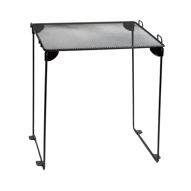 Estante organizador de armario plegable multiusos, práctico y resistente para gimnasio y trabajo. Negro