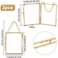 thumbnail image 2 of 2Pcs Wall Hanging Mini Photo Frames 4.1x2.9 inch Double Glass Picture Frame with Chain Alloy Folding Frame DIY Vintage Artwork Display Frames for Pressed Flowers Pictures Home Wall Decor DIY, 2 of 6