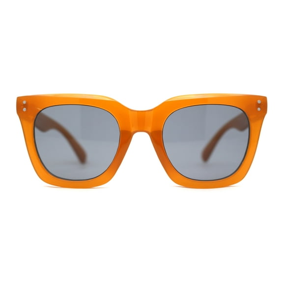 Womens Studious Hipster Thick Horn Rim Sunglasses Orange Black