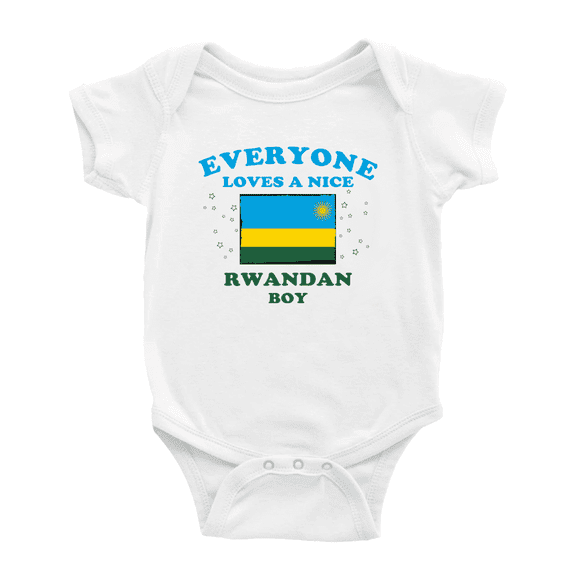 Everyone Loves a Nice Rwandan Boy Baby Rompers Baby Bodysuit (White, 3-6 Months)