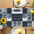 thumbnail image 4 of Burlap Table Runner 36 Inches Long, Stitching Plaid Tree Deer Non-Slip Kitchen Table Runners for Dining Room Everyday Use Party Table Decorations Natural Forest Scenery, 4 of 9