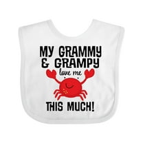Inktastic My Grammy and Grampy Love Me Boys or Girls Baby Bib