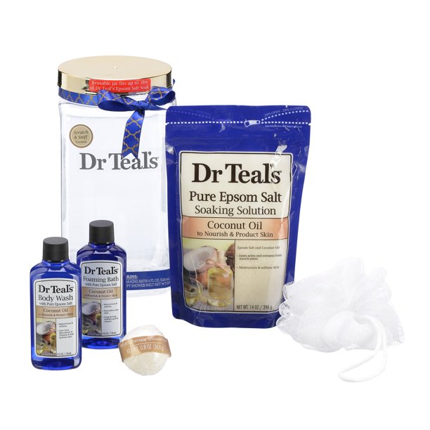 Dr Teal's Coconut Oil Pure Epsom Salt Soaking Solution Bath Set, 6