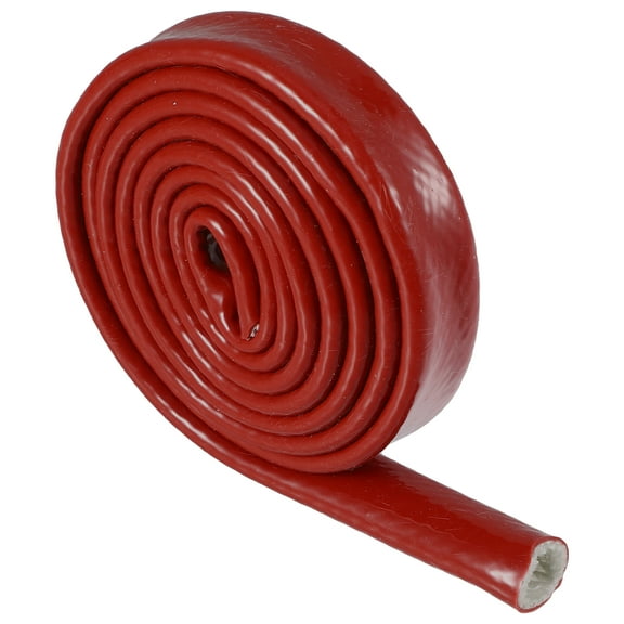 1/2" ID 5ft Heat Shielded Fire Sleeve Silicone Coated Fiberglass Tape for Car Hose Lines Wires Electrical Wiring Red