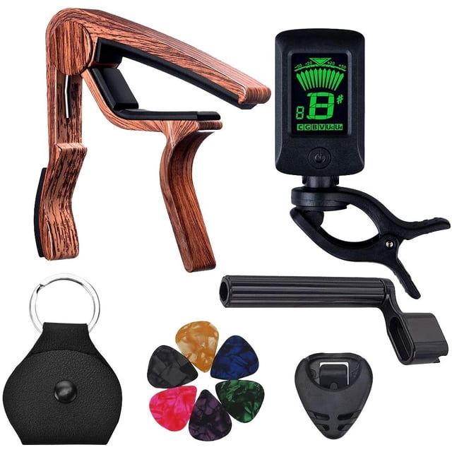Maytalsory Guitar Tools Kit Guitar Violin Ukulele Bass Electronic Tuning Tuner Guitar Picks Fingertip Protector Parts Accessories Set 1Set