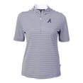 thumbnail image 2 of Women's Cutter & Buck  Navy Atlanta Braves Virtue Eco Pique Stripe Top, 2 of 3