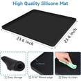 thumbnail image 2 of Tutuviw Mini Fridge Silicone Mat - 23.6'' x 23.6'' Heavy Duty Under Refrigerator Mat Protect Floor from Spills Leak Water from Fridge Washing Machine Wine Cooler, Black, 2 of 7