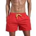 thumbnail image 3 of facefd Maillots de Bain Homme en Coton Été Running Maillots de Bain Rouge M, 3 of 6
