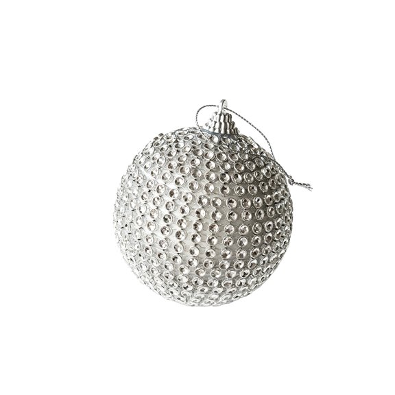 Rhinestone Pearl Christmas Ball Ornament Style D 3.15 in Hanging Xmas Tree Decor
