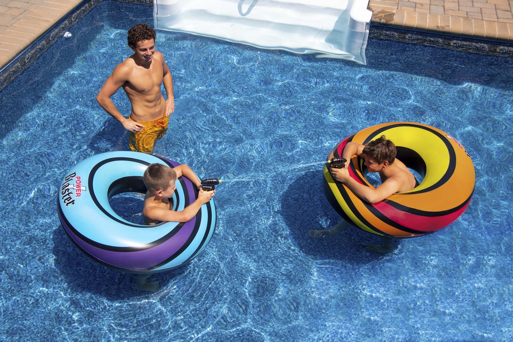 Swimline Set of 2 Water Sports Inflatable Power Blaster Swimming Pool Inner Tube Squirters 40" -