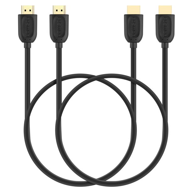 Fosmon 2 Pack Hdmi Cable 6ft High Speed Gold Plated Hdmi Cable Cord Ultra Hd 4k 1080p 3d Ethernet Audio Return For Hdtv Dvd Bluray Monitor Ps3 Ps4 Xbox One X S