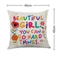 thumbnail image 2 of Funda de almohada Littlefa Cute Inspiring Girl You Can Do Hard, 2 of 5