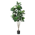 thumbnail image 1 of 6ft fiddle leaf fig artificial floor plant in negra planter - ideal para para indoor & outdoor oficina en casa decor, 1 of 7