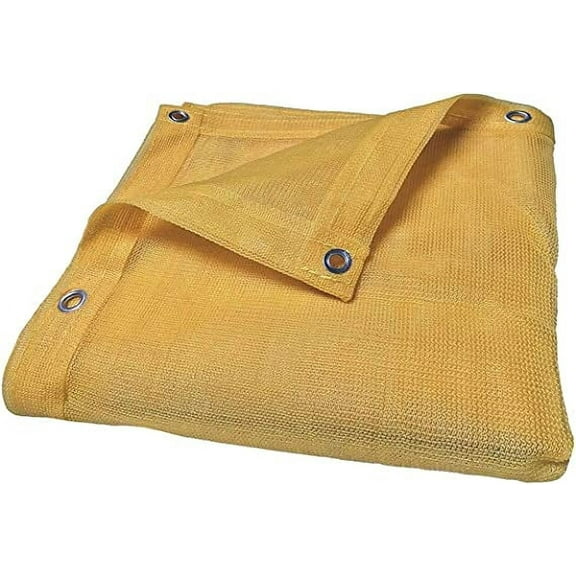 Mesh Tarp Net Sail Sun Shade Awning and Fence Screen Patio and Canopy Cover (Beige / Tan) (6' X 8')