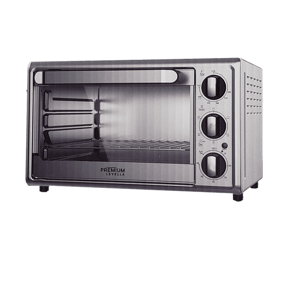 Premium Levella Multifunction Toaster & Air Fryer in Silver. Fits up to 2.5 Qt Bakeware