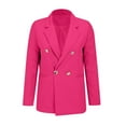 thumbnail image 4 of IMENGL Pocket long sleeve casual work coat lapel, Pink 3XL, Size M-3XL, 4 of 9