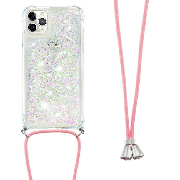Funda FOXDOCK para iPhone 11 Pro con Cuerda Ajustable, Brillo Líquido, Protección Antigolpes y Lente – Ideal para Regalo
