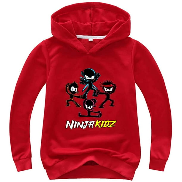 Ninja Kidz Pocket Hoodies Kids Long Sleeve T-Shirt Ninja Kidz Merch Parent- Child Outfit 