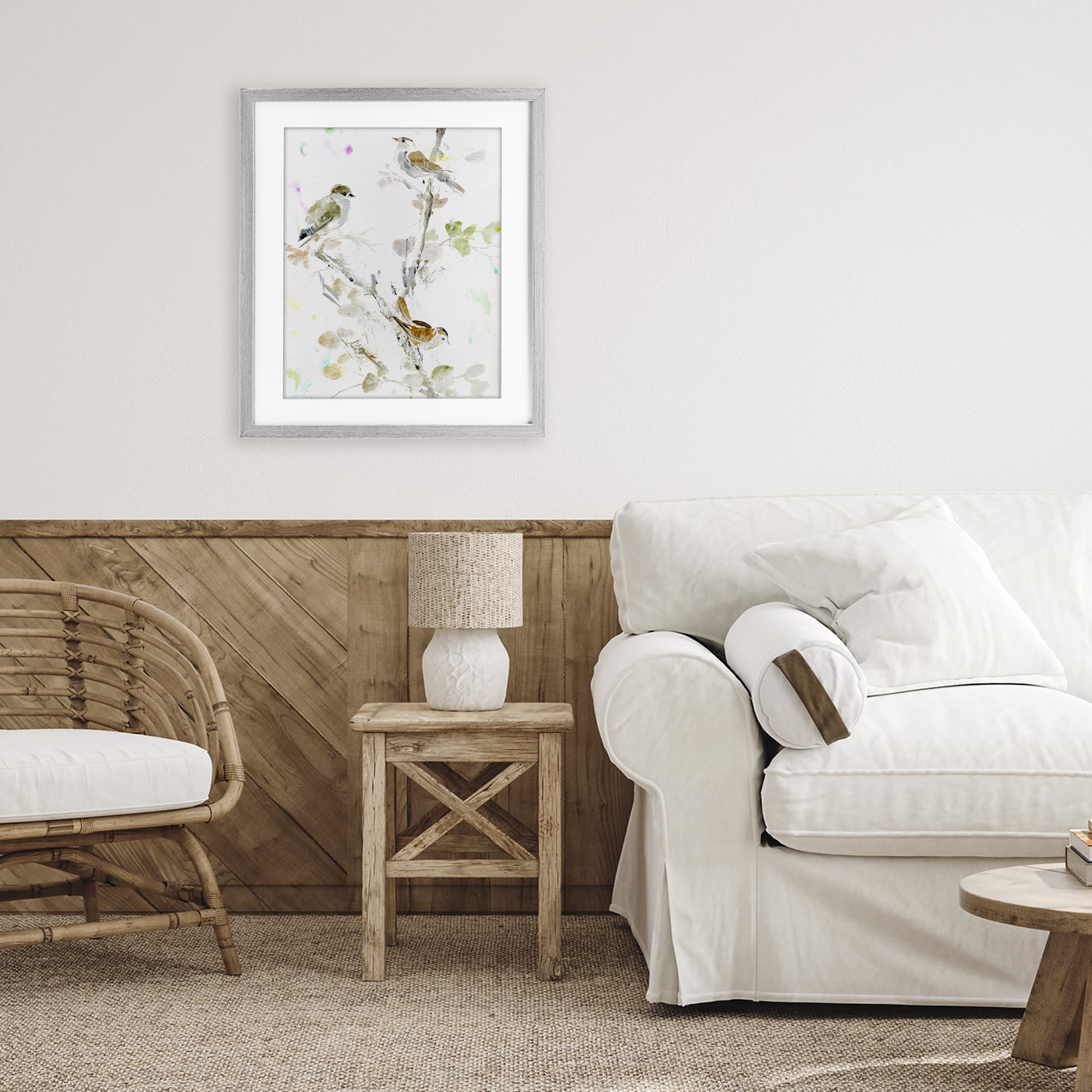 Stupell Industries Delicate Feathers Trio Gray Framed Print Under Glass, design by Lorenzo Collective