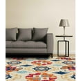 thumbnail image 2 of Fariza Bohemian Tufted Wool Rug, Orange/Raspberry Pink, 5ft x 8ft Area Rug, 2 of 4