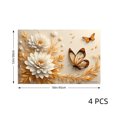 thumbnail image 4 of Joocar Elegant Floral And Butterfly Design Linen Table Mats Set Of 4 For Home Kitchen Table Decor 12x18 inch, 4 of 5