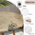 thumbnail image 3 of Nautical Octopus Round Tablecloth for 45-54 Inch Tables,Fitted Table Cover with Elastic Edge,Medieval Retro Map Sailboat Brown Waterproof Outdoor Table Cloth Protector for Patio Garden Dinner Picnic, 3 of 9