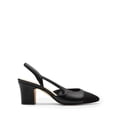 thumbnail image 4 of BURUDANI Women Slingback Low Chunky Heels Pumps Ankle Strap Cap Toe Pumps Shoes BLACK Size 6.5, 4 of 8