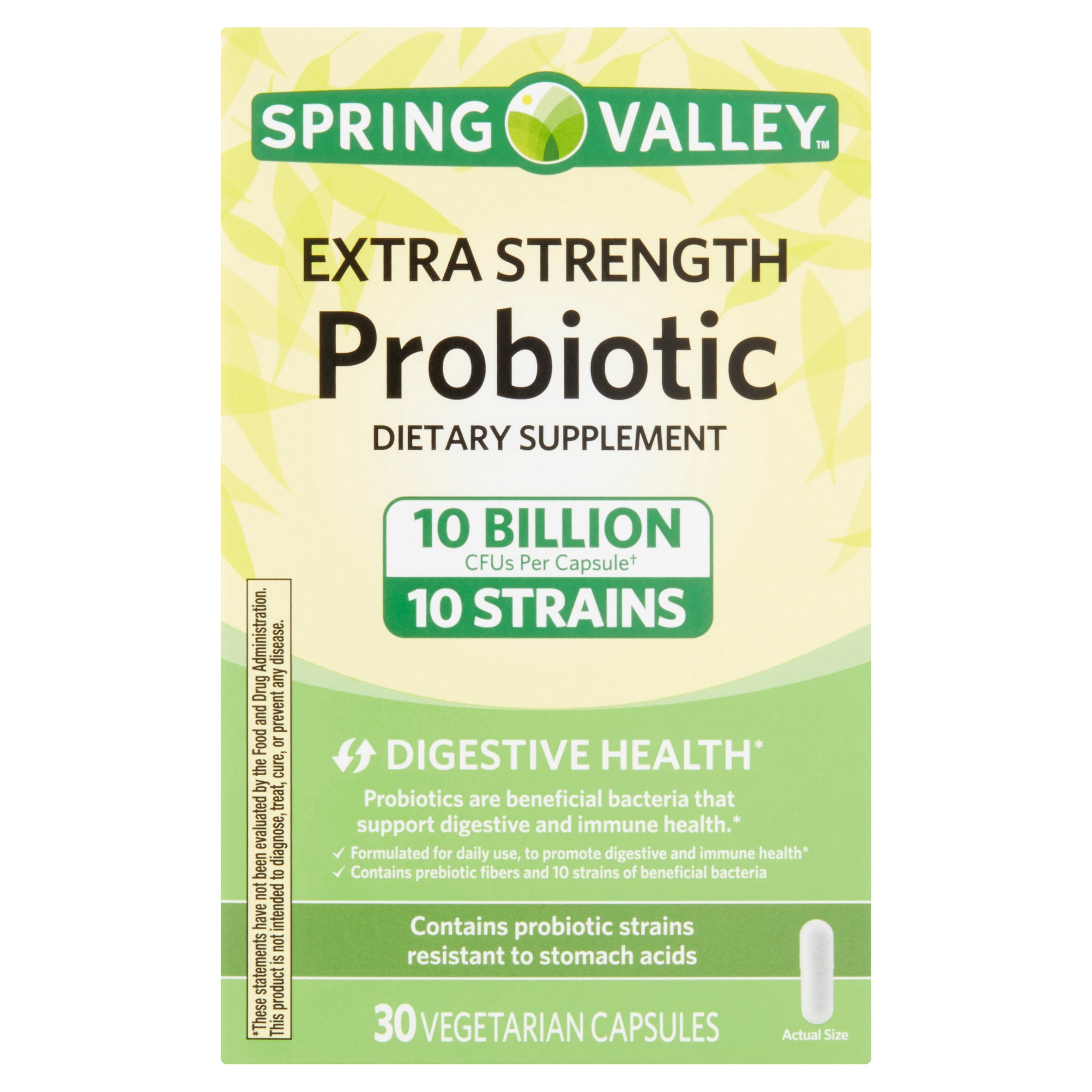 Spring Valley Extra Strength Probiotic Vegetarian Capsules, 30 Count