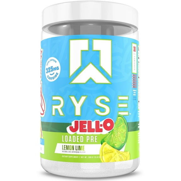 RYSE Loaded Daily Pre Workout Powder - Jell-O Lemon Lime - 30 Servings