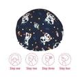 thumbnail image 5 of KLL Panda Astronaut Pattern Shower Cap & Bath Cap for Women,Reversible Oversized Waterproof Shower Caps for all Hair Lengths,Elastic Reusable Bathing Hair Cap, 5 of 6