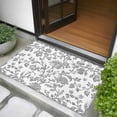 thumbnail image 5 of 2x3 Door Mat Rug, Grey Flower Non-Skid Rubber Backing Large Rectangle Rugs - Living Room Bedroom Home Office, Vintage Farmhouse Boho Leaf Spring Plant Indoor Floor Mat Carpets Washable Rug, 5 of 9