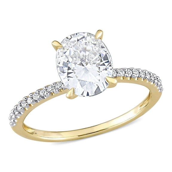 Everly Women's Created Moissanite 14K Yellow Gold Engagement Ring
