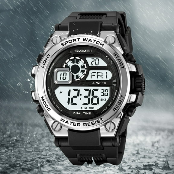 Men's Watch Waterproof Digital Sport Watch Military Digital Watches for men Alarm Back Light Classic Large face Watch