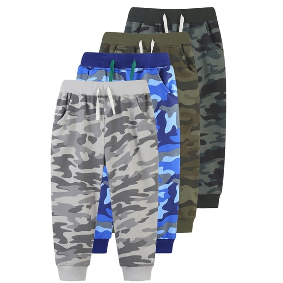 ATAIKU Toddler and Little Boys Cotton Pull On Active Jogger Kids Long Pants Camouflage Casual Sweatpants 4T