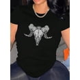 thumbnail image 1 of Creative Bull Head Pattern Printed Women'S Fashionable Round Neck Short Sleeve, Simple Casual Sports T-Shirt, Comfortable Summer Top for Women During Holidays., 1 of 8