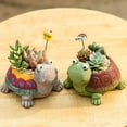 thumbnail image 4 of Visland Turtle Succulent Flower Pot, Mini Resin Animal Plant Pot Pencil Holder Cartoon Bonsai Pot for Home Office Desktop Table Ornament, 4 of 6