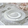 thumbnail image 4 of " OCCASIONS" 40 Plates Pack, Heavyweight Disposable Wedding Party Plastic Plates (10.5'' Dinner Plate, White & Silver Rim), 4 of 7