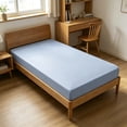 thumbnail image 6 of Gosuguu Light Blue Polyester Fitted Sheet Non-Slip Fixed Bed Cover Protective Soft Fiber, 78.74x35.43in, 6 of 6