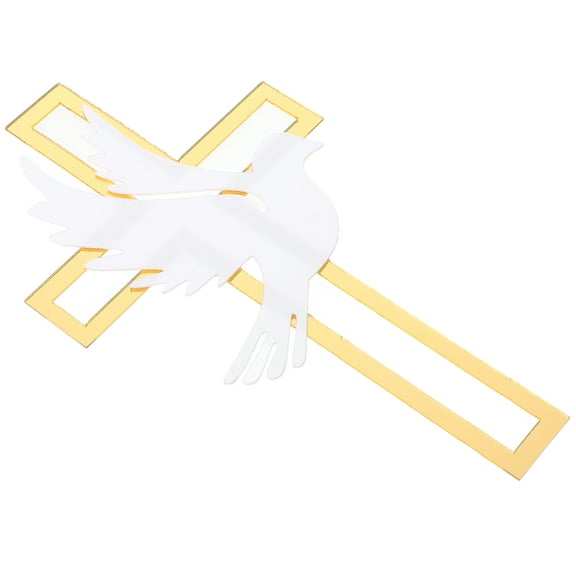 Hemoton 4 Pcs Cross Cake Topper Cakes Peace Dove Decoration Baby 17.50X10.00X0.50CM